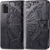 Samsung Galaxy A41 Hoesje - Mobigear - Butterfly Serie - Kunstlederen Bookcase - Zwart - Hoesje Geschikt Voor Samsung Galaxy A41