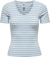 Jacqueline de Yong T-shirt Jdyfransiska S/s Stripe Top Jrs Noo 15253481 Cashmere Blue/cloud Dancer Dames Maat - M