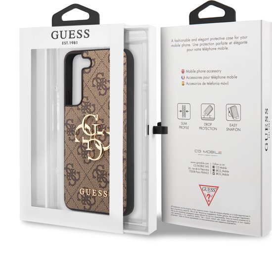 Guess Golden Logo Samsung Galaxy S22 hoesje - Bruin