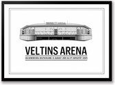 Veltins Arena poster | wanddecoratie Schalke 04 stadion zwart wit poster | Liggend 30 x 21 cm