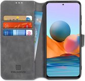 Xiaomi Redmi Note 10 Pro Hoesje Retro Wallet Book Case Grijs