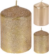 Stompkaars goud glitter 10 cm