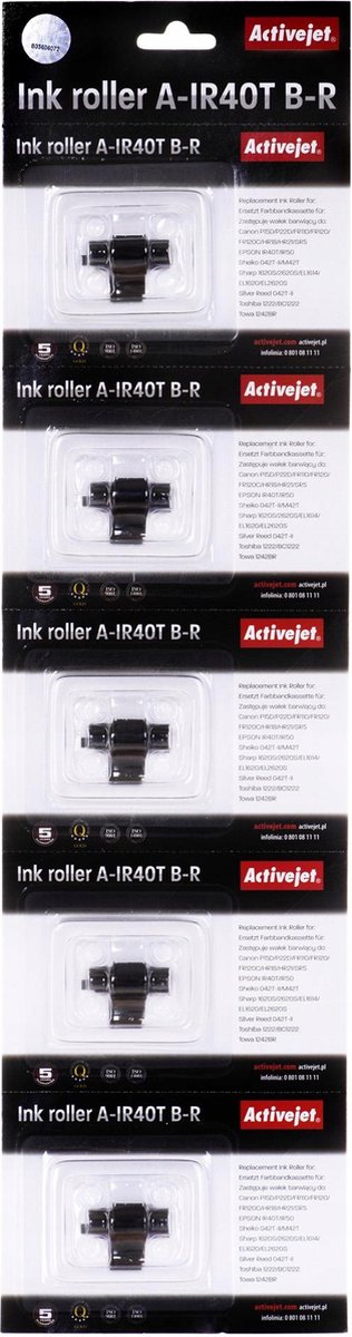 ActiveJet A-IR40T B-R Set van inktrollen -R; IR40T vervanging; Opperste; 5 stks; zwart; rood.