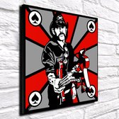 Pop Art Lemmy Kilmister Canvas - 90 x 90 cm - Canvasprint - Op dennenhouten kader - Geprint Schilderij - Popart Wanddecoratie