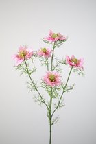 Kunstbloem - Nigella - zwarte komijn - topkwaliteit decoratie -  stuks - zijden bloem - pink - 65 cm hoog