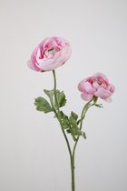 Kunstbloem - Ranunculus - boterbloem - topkwaliteit decoratie - 2 stuks - zijden bloem - roze - 51 cm hoog