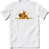 Bitcoin Bull - Crypto T-Shirt Kleding Cadeau | Dames / Heren / Unisex | Bitcoin / Ethereum shirt | Grappig Verjaardag kado | Tshirt Met Print  Prijs - Wit - S