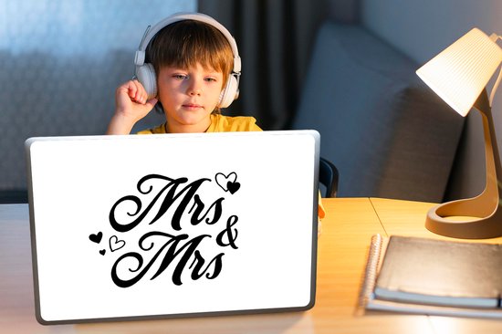 Autocollant pour ordinateur portable - 15,6 pouces - Se marier - Citations - 'Mrs & Mrs' - Dictons