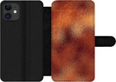 Bookcase Geschikt voor iPhone 11 telefoonhoesje - Roest print - Abstract - Staalplaat - Met vakjes - Wallet case met magneetsluiting