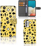 Etui portefeuille portefeuille avec porte-cartes Coque Samsung Galaxy A53 Punk Yellow