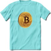 Bitcoin Coin - Crypto T-Shirt Kleding Cadeau | Dames / Heren / Unisex | Bitcoin / Ethereum shirt | Grappig Verjaardag kado | BTC Tshirt Met Print | - Licht Blauw - M