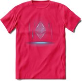 Ethereum Holo - Crypto T-Shirt Kleding Cadeau | Dames / Heren / Unisex | Bitcoin / Ethereum shirt | Grappig Verjaardag kado | BTC Tshirt Met Print | - Roze - L