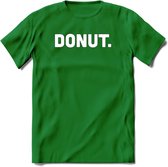 Donut - Snack T-Shirt | Grappig Verjaardag Kleding Cadeau | Eten En Snoep Shirt | Dames - Heren - Unisex Tshirt | - Donker Groen - M