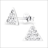 Aramat jewels ® - Kinder oorbellen met kristal driehoek 925 zilver transparant 8mm x 7mm
