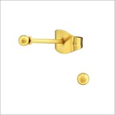Aramat jewels ® - Goudkleurige bolletjes oorstekers goudkleurig staal 2mm