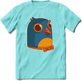 Strik duif T-Shirt Grappig | Dieren vogel Kleding Kado Heren / Dames | Animal Skateboard Cadeau shirt - Licht Blauw - M