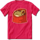 Hoodie frog T-Shirt Grappig | Dieren kikker Kleding Kado Heren / Dames | Animal Skateboard Cadeau shirt - Roze - XL