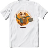 Casual skelet T-Shirt Grappig | Dieren halloween Kleding Kado Heren / Dames | Animal Skateboard Cadeau shirt - Wit - XXL