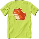 Silly cat T-Shirt Grappig | Dieren katten Kleding Kado Heren / Dames | Animal Skateboard Cadeau shirt - Groen - XL