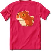 Silly cat T-Shirt Grappig | Dieren katten Kleding Kado Heren / Dames | Animal Skateboard Cadeau shirt - Roze - XL