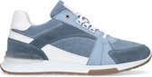 Sacha - Heren - Blauwe suède sneakers met details - Maat 43