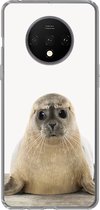 Geschikt voor OnePlus 7T hoesje - Zeehond - Dieren - Kind - Jongens - Meisjes - Kinderen - Siliconen Telefoonhoesje