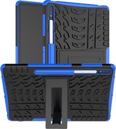 Case2go - Tablet Hoes geschikt voor Samsung Galaxy Tab S8 Plus (2022) - 12.4 Inch - Schokbestendige Back Cover - Met pencil houder - Blauw