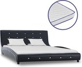vidaXL Bed met traagschuim matras kunstleer zwart 140x200 cm