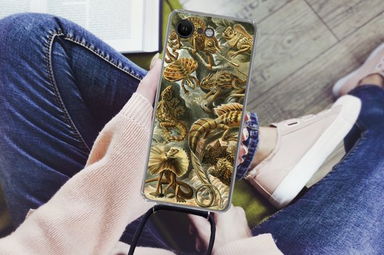 Coque avec cordon iPhone SE 2020 - Lacertilia - Old Masters - Art - Siliconen - Crossbody - Backcover with Cord - Phone case with cord - Case with rope