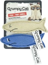 Grumpy Cat Kattenkruid Vis 7 Cm Vilt Blauw/geel 2 Stuks
