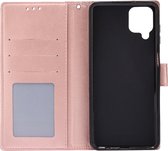 Shop4 - Samsung Galaxy A22 4G Hoesje - Wallet Case met Pasjeshouder Mandala Patroon Rosé Goud