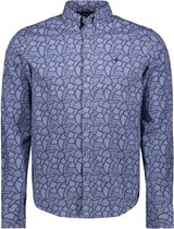 Haze & Finn Overhemd Printed Shirt Mc17 0110 Broken Ice Vallarta Blue Mannen Maat - L