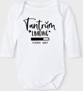 Baby Rompertje met tekst 'Tantrum loading, please wait' | Lange mouw l | wit zwart | maat 62/68 | cadeau | Kraamcadeau | Kraamkado