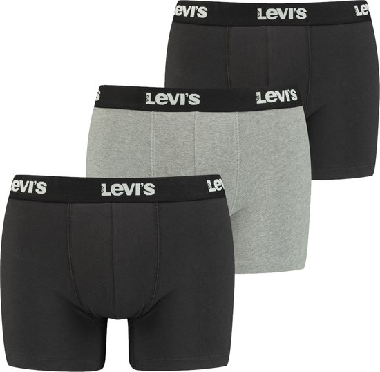 Levi's Boxer 3 paires de slips 37149-0666, Homme, Grijs, boxers, taille : S