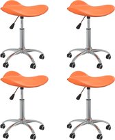 vidaXL Eetkamerstoelen draaibaar 4 st kunstleer oranje