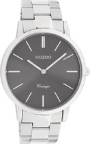 OOZOO Vintage series - Zilveren horloge met zilveren roestvrijstalen armband - C20021 - Ø42