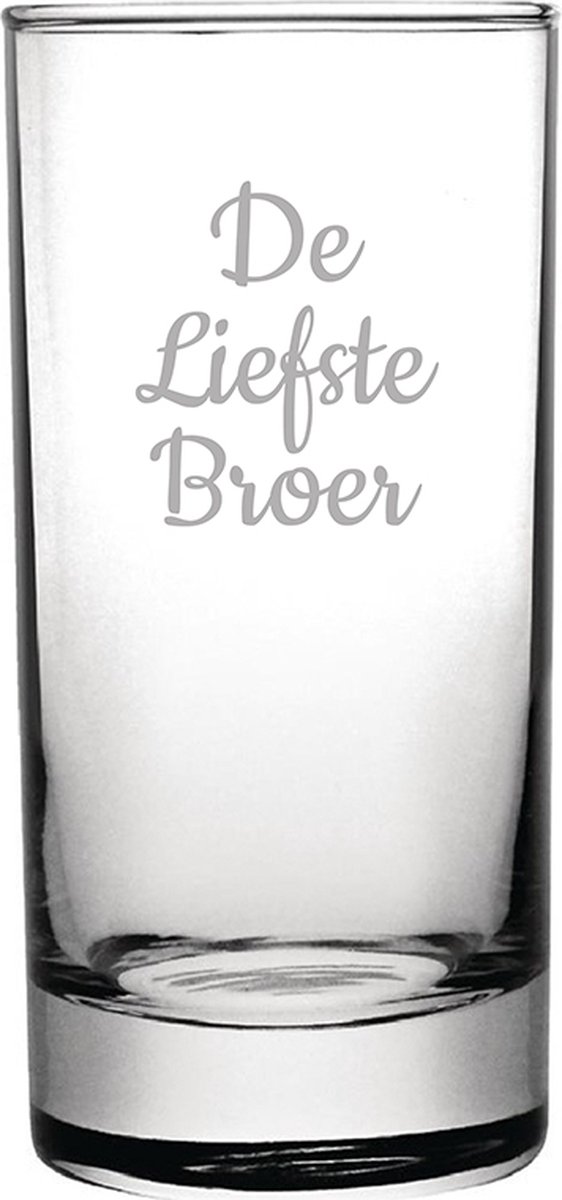 Gegraveerde longdrinkglas 28,5cl De Liefste Broer