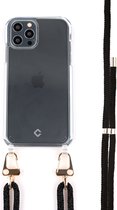 Coverzs Transparant case met zwart koord voor geschikt voor Apple iPhone