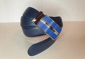 Unisex - Lederen riem met automatische sluiting - blauw