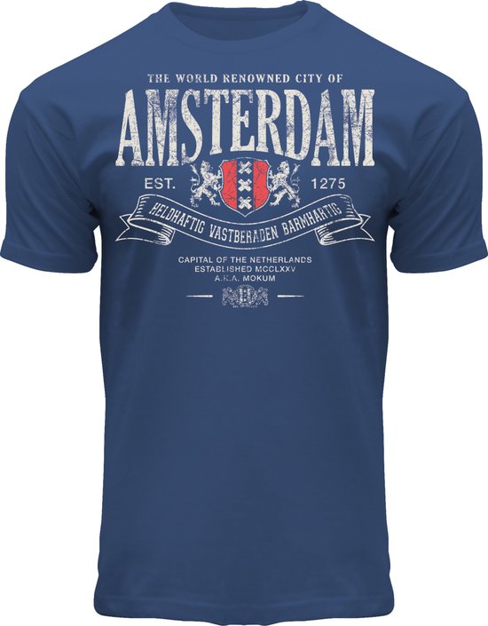 Foto: Fox originals amsterdam superior t shirt heren dames katoen denim maat 2xl