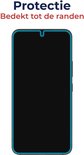 Illustratie van een smartphone met blauwe rand die de rand-tot-rand bescherming aangeeft.