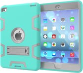 Apple iPad Mini 4 7.9 (2015) Hoes - Mobigear - Shockproof Serie - Hard Kunststof Backcover - Grijs / Turquoise - Hoes Geschikt Voor Apple iPad Mini 4 7.9 (2015)