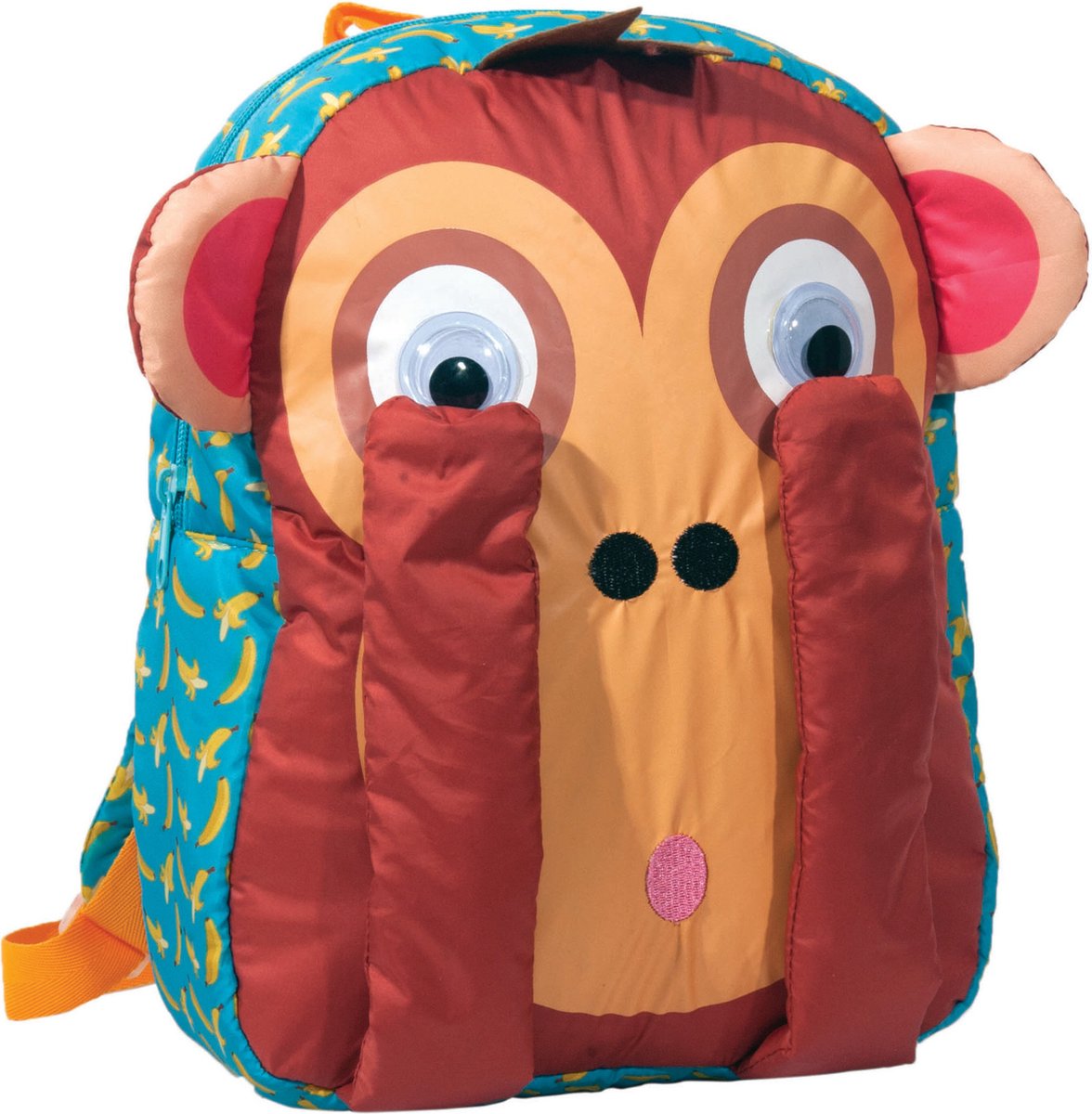 Gim Kinderrugzak Aap 30 Cm Polyester 12 Liter Bruin/turquoise