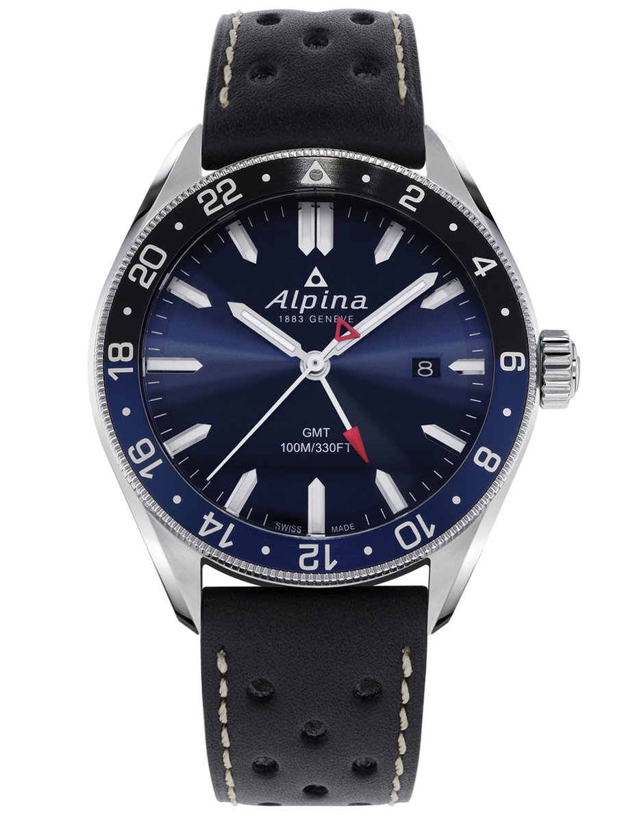 Alpina Alpiner AL-247NB4E6 Horloge - Leer - Zwart - Ø 41 mm