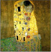 Akoestisch schilderij - EASYphoto  - XL: 150 x 150 cm - 50 mm  -  Gustav Klimt - De kus - Akoestisch fotopaneel - Akoestisch wandpaneel - Geluidsabsorberend - Esthetisch - EASY Noi