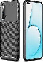 Realme X50 Hoesje - Mobigear - Racing Serie - TPU Backcover - Zwart - Hoesje Geschikt Voor Realme X50