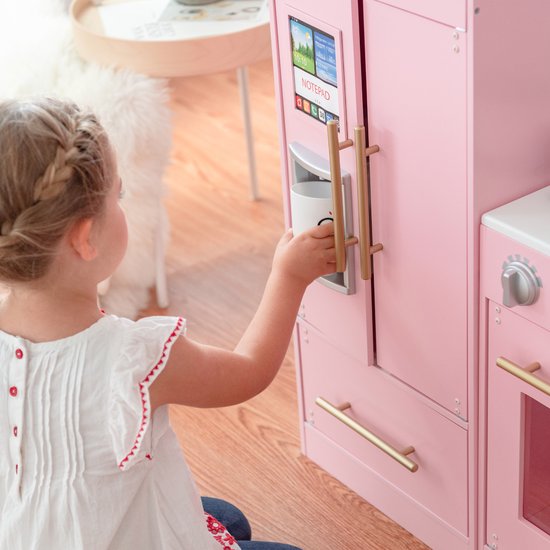 Teamson Kids Groot Modern Houten Speelkeuken - Kinderspeelgoed - Rollenspel Speelgoed - Roze/Goud van Teamson Kids — afbeelding 5
