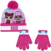 Roze LOL Surprise winter set voor kinderen met muts en handschoenen - Winterkleding accessoires