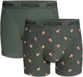 Zaccini - Heren Boxershorts - 2 pack - Patat - Groen