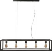 DePauwWonen - 5L Rechthoek vierkant buis Hanglamp - E27 Fitting - Mat Zilver - Hanglampen Eetkamer, Woonkamer, Industrieel, Plafondlamp, Slaapkamer, Designlamp voor Binnen